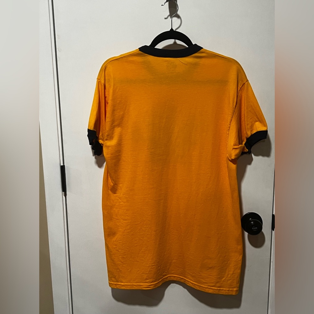 Yellow Graphic Ringer Tee with Black Trim - Picture 3 of 5